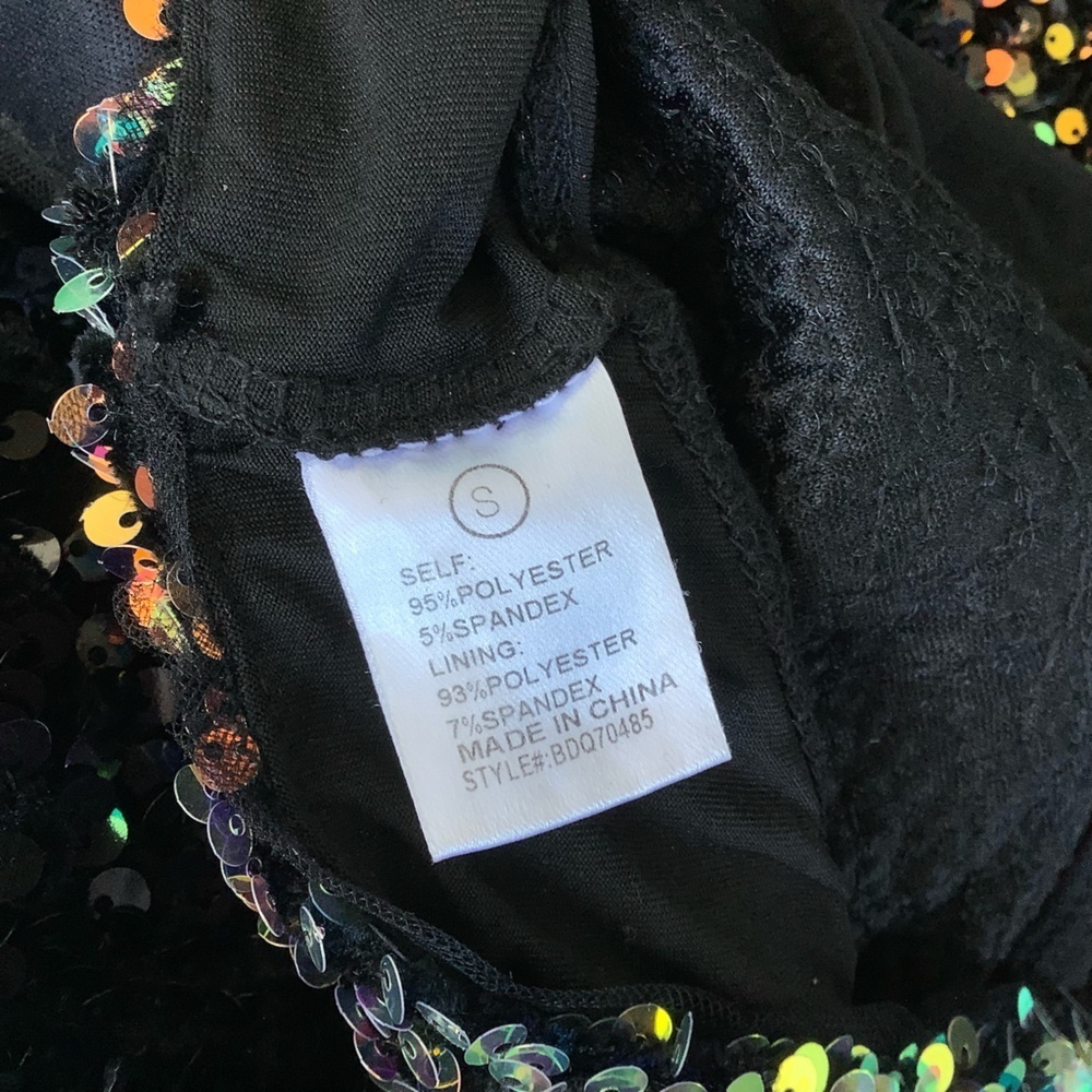 Nova Luxe Black and Rainbow Gold Sequin Gown - Picture 9 of 9